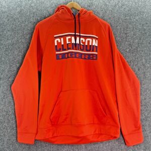 NWT Colosseum Mens Sweatshirt Clemson Tigers Orange Large Pullover Hoodie